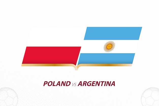 Polska Vs Argentyna W Rozgrywkach Grupy A Kontra Ikona Na Tle Piłki Nożnej