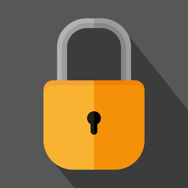 Pomarańczowa ikona kłódki kłódka kłódka koncepcja bezpieczeństwa ilustracja wektorowa Stock image