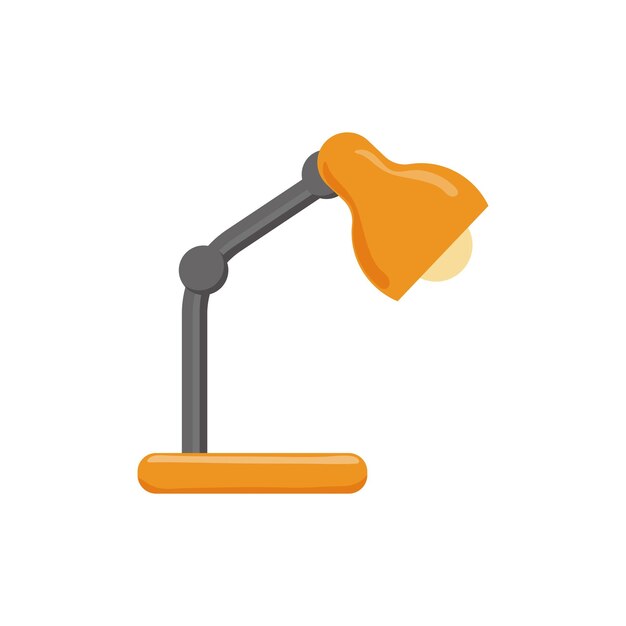 Pomarańczowa lampa biurkowa na białym tle