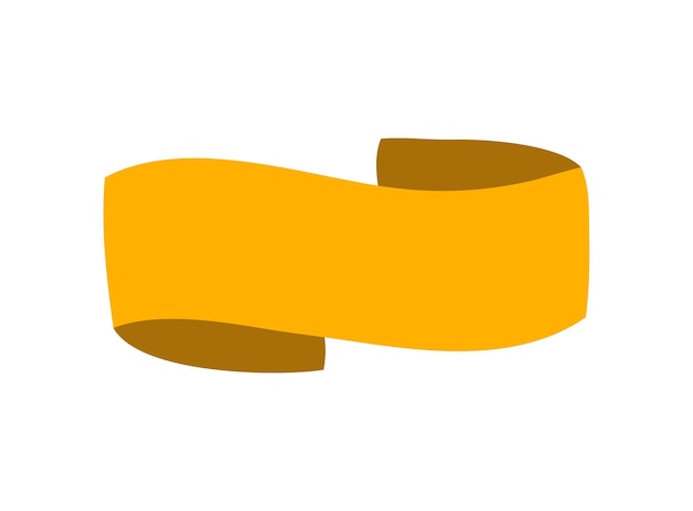 Pomarańczowa wstążka ikona transparentu Element projektu sieci Web Ręcznie rysowane ilustracji wektorowych Miejsce na tekst dla karty z pozdrowieniami biznesowymi i miejsca na kopiowanie świąt