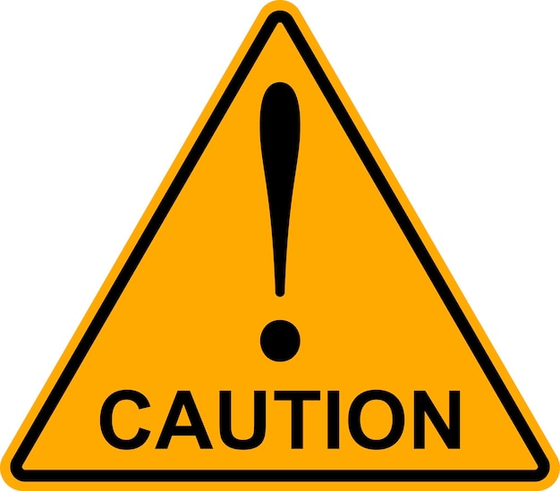 Plik wektorowy pomarańczowo-żółty trójkąt wykrzyknik przestroga znak ostrzegawczy dotyczący zagrożenia