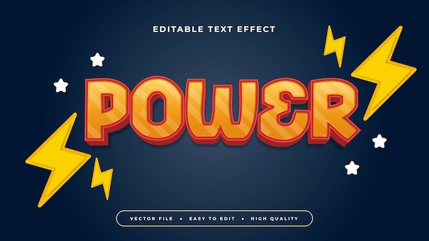 Pomarańczowy Czarny i Żółty Power 3d Editable Text Effect Font Style