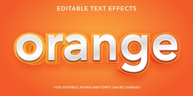 Pomarańczowy Edytowalny Efekt Tekstowy