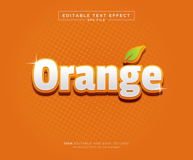 Pomarańczowy Efekt Tekstowy Ze Stylem Graficznym I Edytowalnym