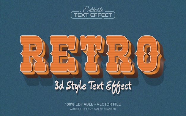Pomarańczowy efekt tekstu retro vintage