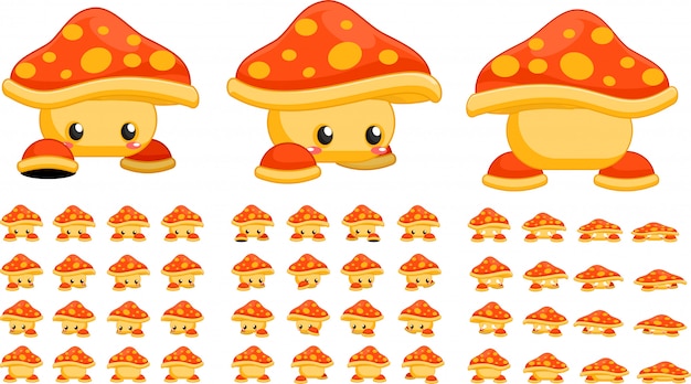 Pomarańczowy grzybowy Sprites gry
