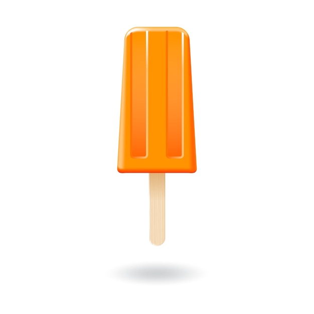 Pomarańczowy patyk do lodów lub makieta popsicle