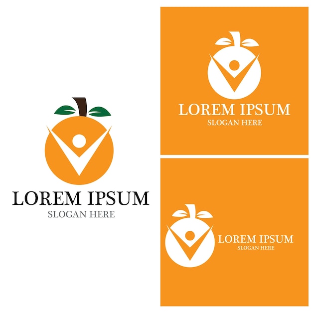 Pomarańczowy Projekt Logo Wektor Ikona Ilustracja Projekt