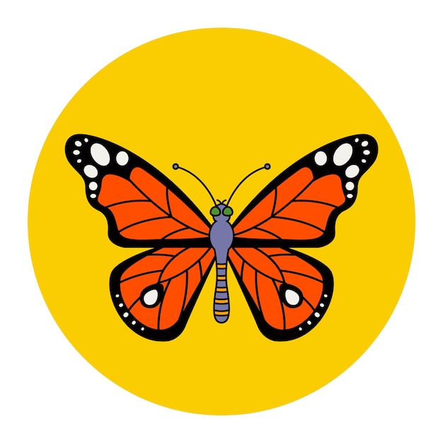 Pomarańczowy Realistyczny Motyl Wiosenny Owad