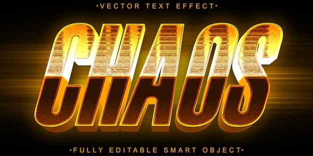 Pomarańczowy Wektor Chaosu W pełni edytowalny Smart Object Text Effect