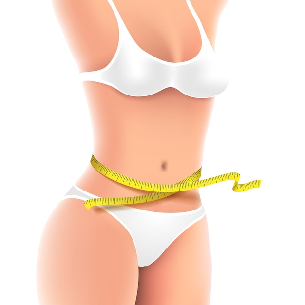 Plik wektorowy pomiar ciała kobiety fitness