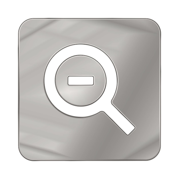 Plik wektorowy pomniejsz ikonę sieci web w kolorze srebrnym metal chrome