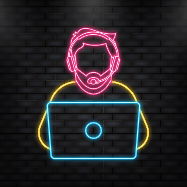 Wektor pomoc dla klienta wsparcie techniczne ikona neonowa ilustracja wektorowa kreskówki usługa opinii
