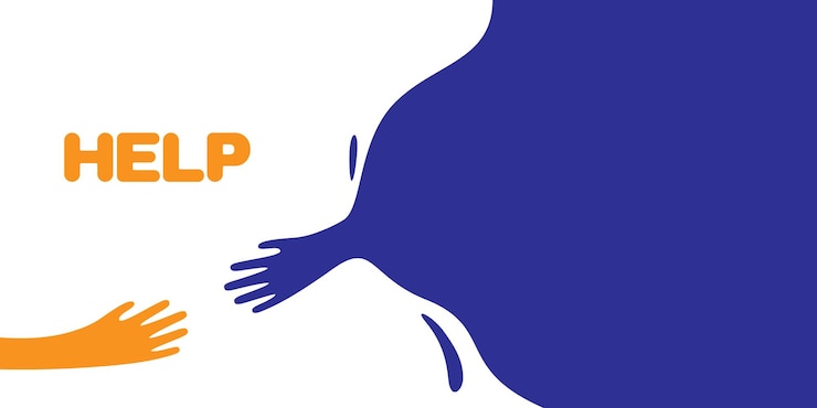 Wektor pomóż koncepcji ilustracji rękami