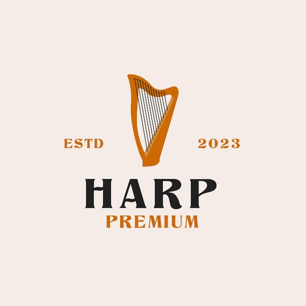 Pomysł Na Ilustrację Koncepcji Kreatywnego Projektowania Logo Harfy
