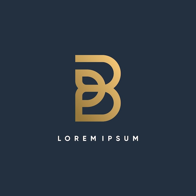 Pomysł na logo litery B z prostą koncepcją linii