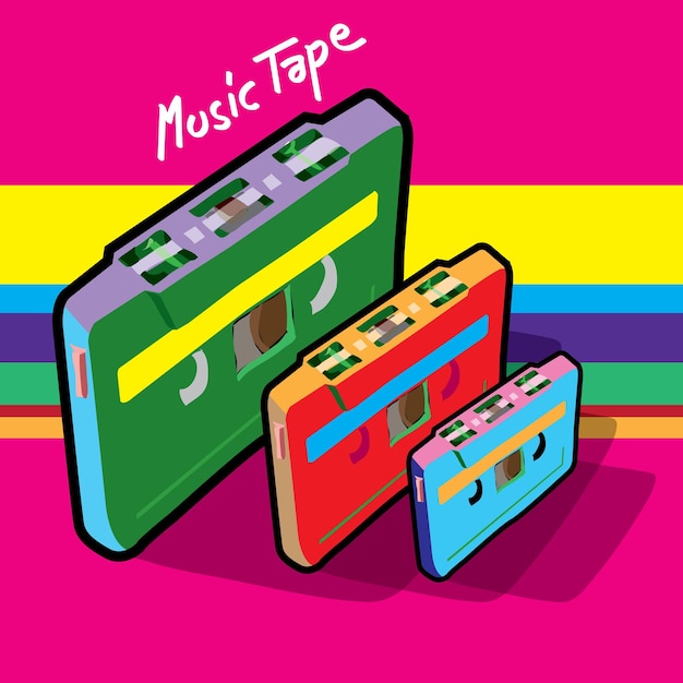 Plik wektorowy pop-art z kasety magnetofonowej