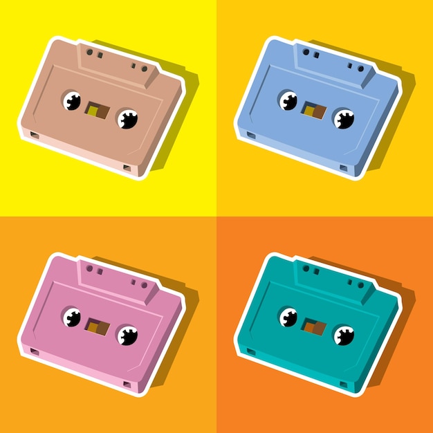 Plik wektorowy pop-art z kasety magnetofonowej