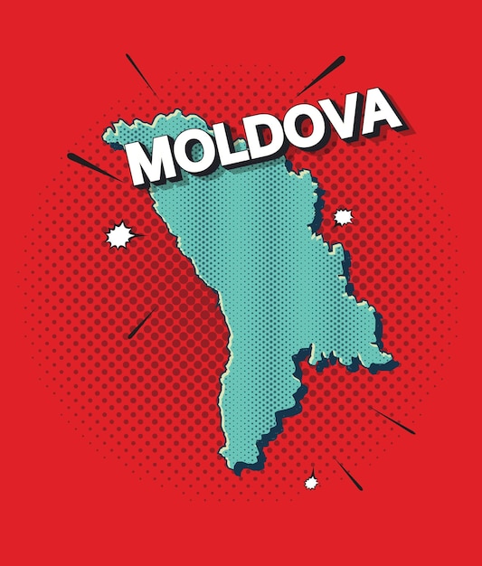 Pop-artowa Mapa Mołdawii