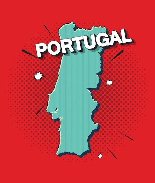 Pop-artowa mapa Portugalii