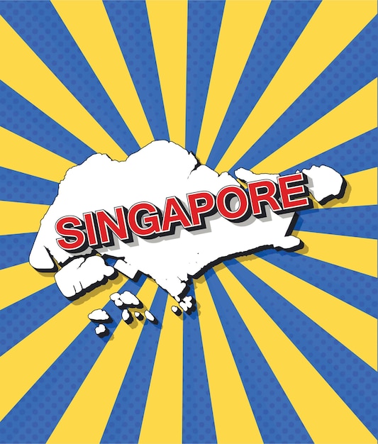 Pop-artowa Mapa Singapuru