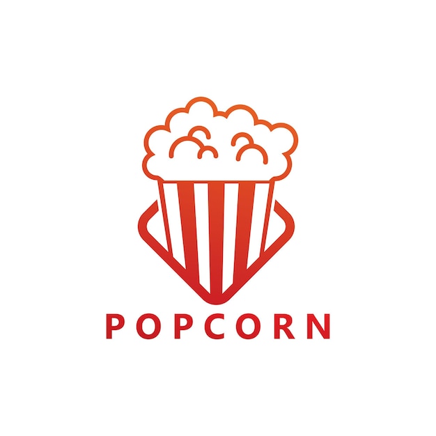 Popcorn Logo Szablon Wektor Projektu, Godło, Koncepcja Projektowa, Kreatywny Symbol, Ikona