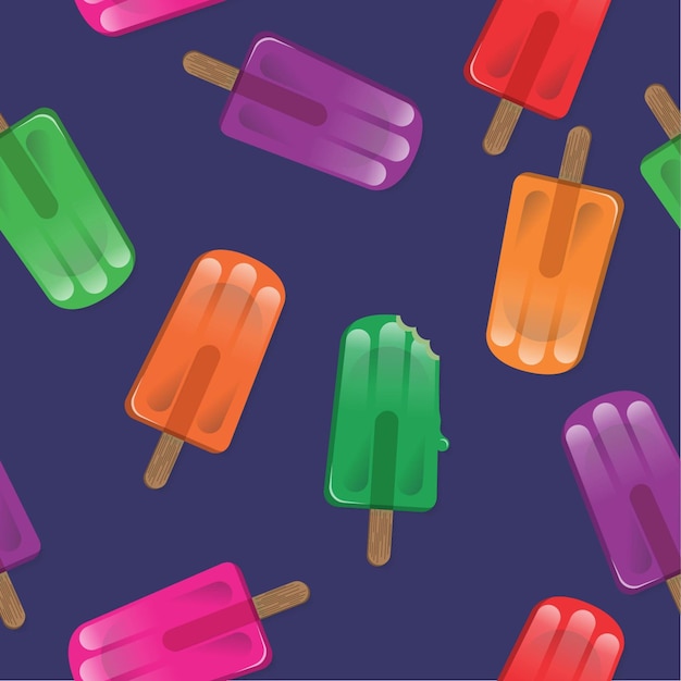 Popsicles Powtarzając Na Niebieskim Tle