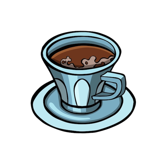 Plik wektorowy porcelanowa niebieska filiżanka kawy kolor ilustracji wektorowych
