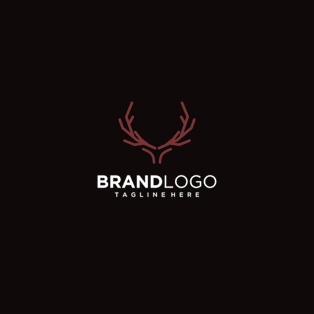 Poroże jelenia prosty wektor projektowania logo