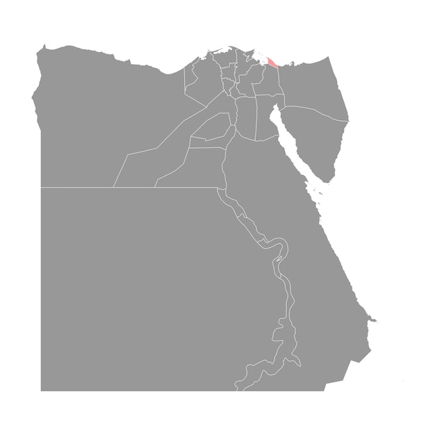 Port Said Gubernatorstwo Mapa Podziału Administracyjnego Egiptu Ilustracji Wektorowych