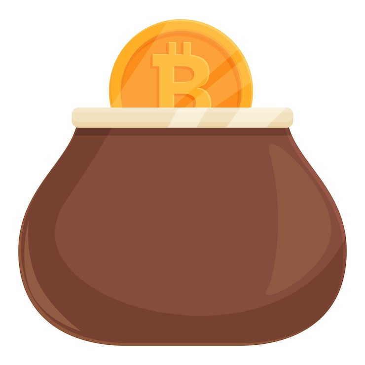 Wektor portfel płatności ikona kreskówka wektor bitcoin pieniądze aplikacja na telefon