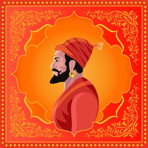 Plik wektorowy portret chhatrapati shivaji maharaj wektor stylu artystycznego