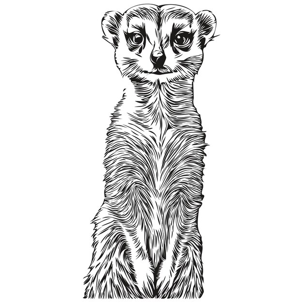 Portret Cute Meerkat Na Białym Tle Surykatki