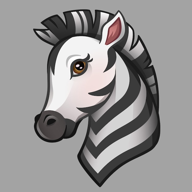 Portret Cute Zebra Kreskówka