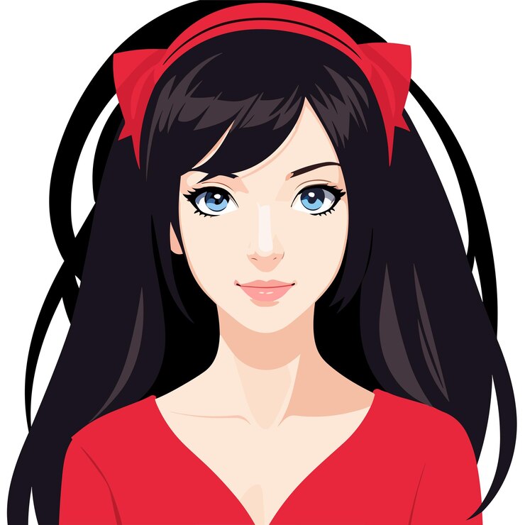 Wektor portret dziewczyny anime