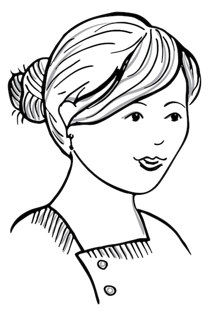 Plik wektorowy portret kobiety ręcznie rysowane rysunek głowy kobiety