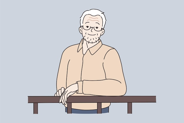 Portret koncepcji szczęśliwy dojrzały mężczyzna.