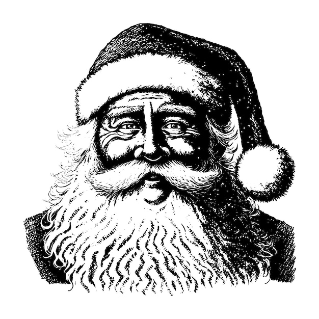 Portret świętego Mikołaja Ręcznie Rysowane Ilustracji