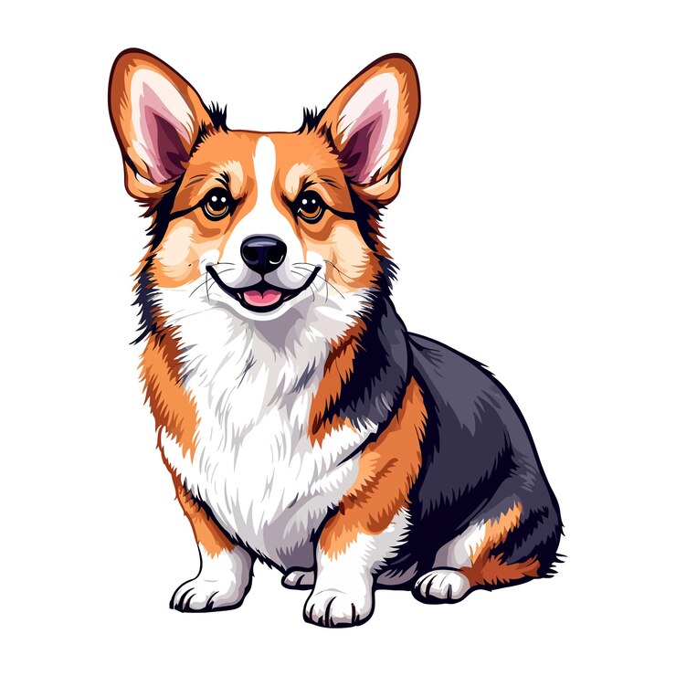 Portret szczęśliwego psa Corgi