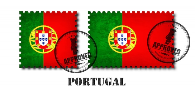 Portugalia Lub Portugalski Flaga Wzór Znaczka