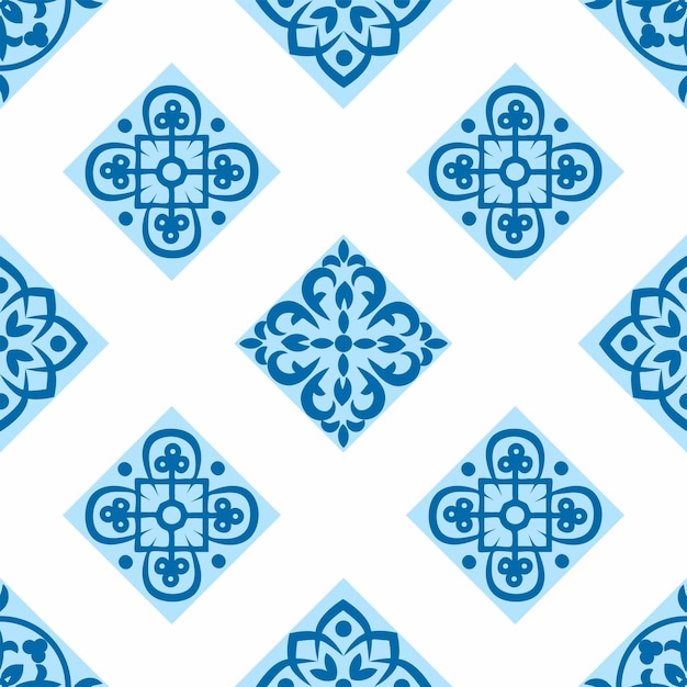 Plik wektorowy portugalski bezszwowy wzór z kafelkami azulejo wspaniały bezszwowy wzór patchworku z kolorowych ozdób marokańskich płytek