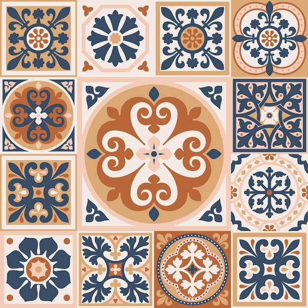 Portugalskie podłogowe płytki ceramiczne azulejo w stylu śródziemnomorskim