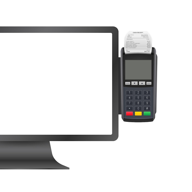 Wektor pos tablet komputery kasa sprzęt biznes wektor ikona