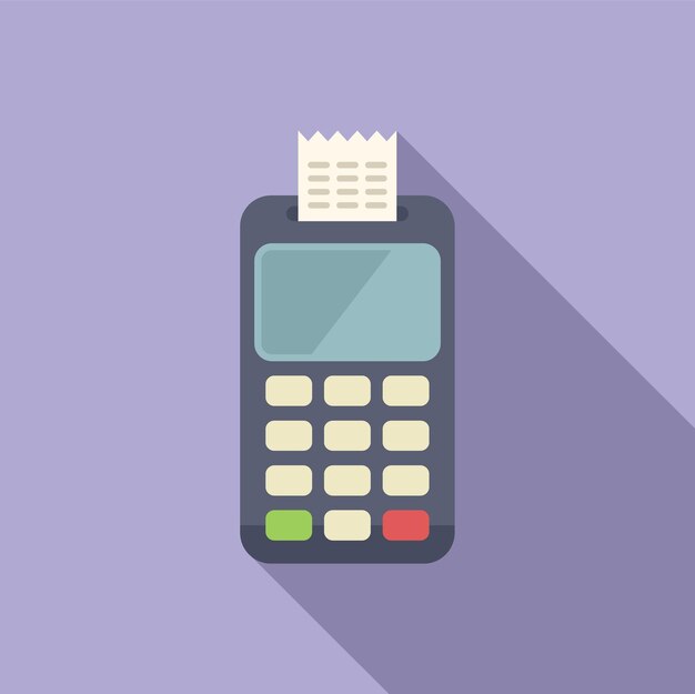 Pos terminal ikona płaski wektor Finansowanie sprzedaż zakupy