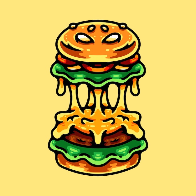 Postać Ilustracji Monster Burger