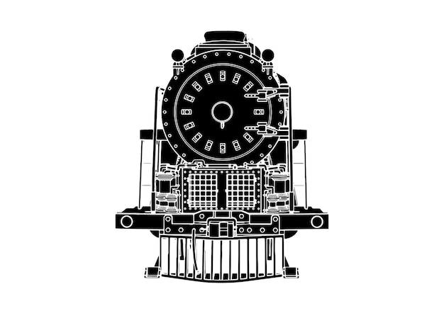 Postać sylwetka starego pociągu na białym tle wektora