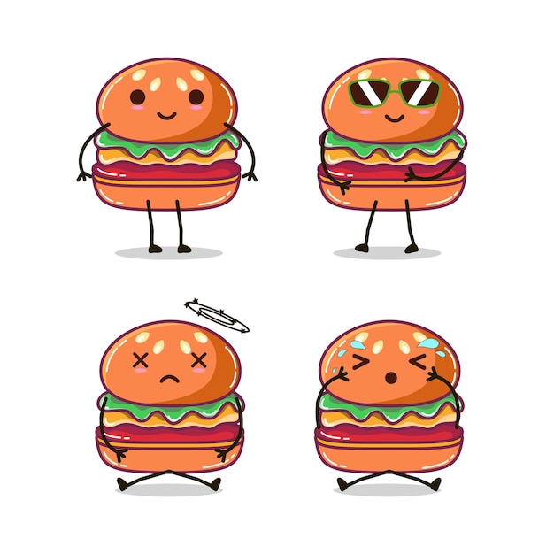 Plik wektorowy postać z kreskówki burgera