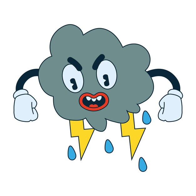 Plik wektorowy postać z kreskówki burza izolowana ikona pogody