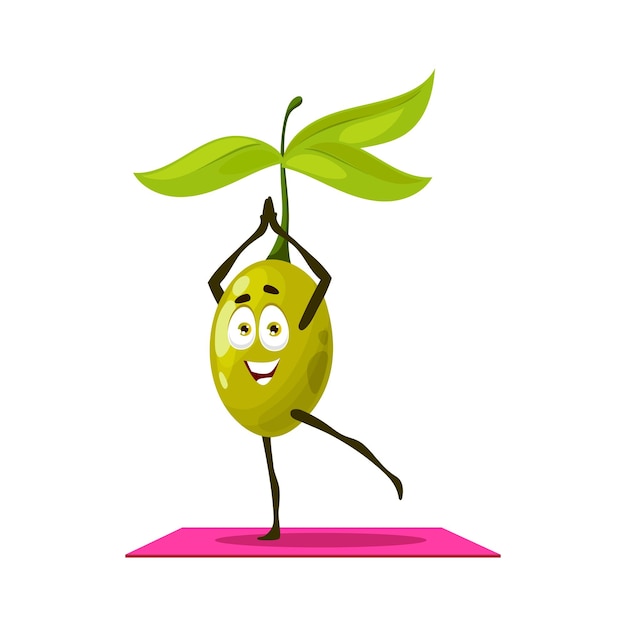 Postać z kreskówki jagód oliwnych na macie sportowej do jogi