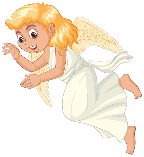 Plik wektorowy postać z kreskówki latający anioł